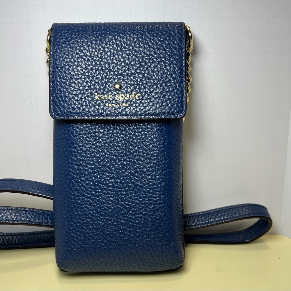 Kate Spade Navy Leather Phone Crossbody with 3 card holder